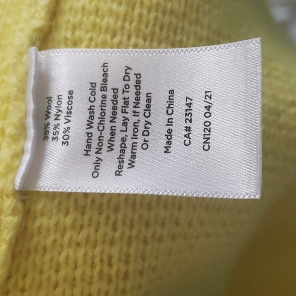 Talbott Plus Yellow Wool Blend Sweater Knit Blazer Cardigan Size 1X - Picture 6 of 6